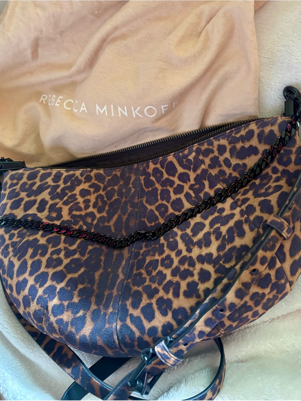 Rebecca Minkoff Zip Around Crossbody Bag In Leopard - Picture 2 of 6